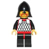Knight (Scale Mail on Red) - Black Arms, Black Legs, Black Neck-Protector, Plastic Cape
