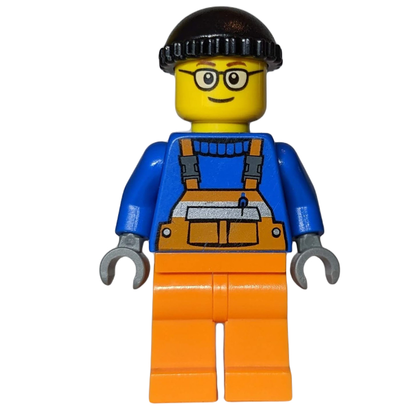 LEGO Worker with Black Hat (Crane Operator) (fig-002487)