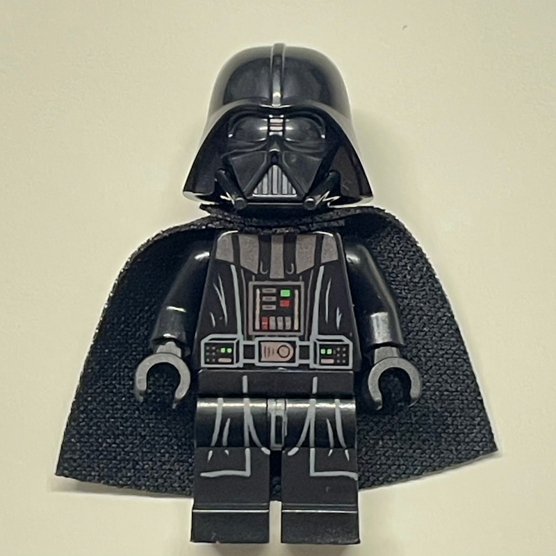 LEGO Darth Vader, White Skin, 19888 Cape, Green Square on Chest Panel (fig-002515)