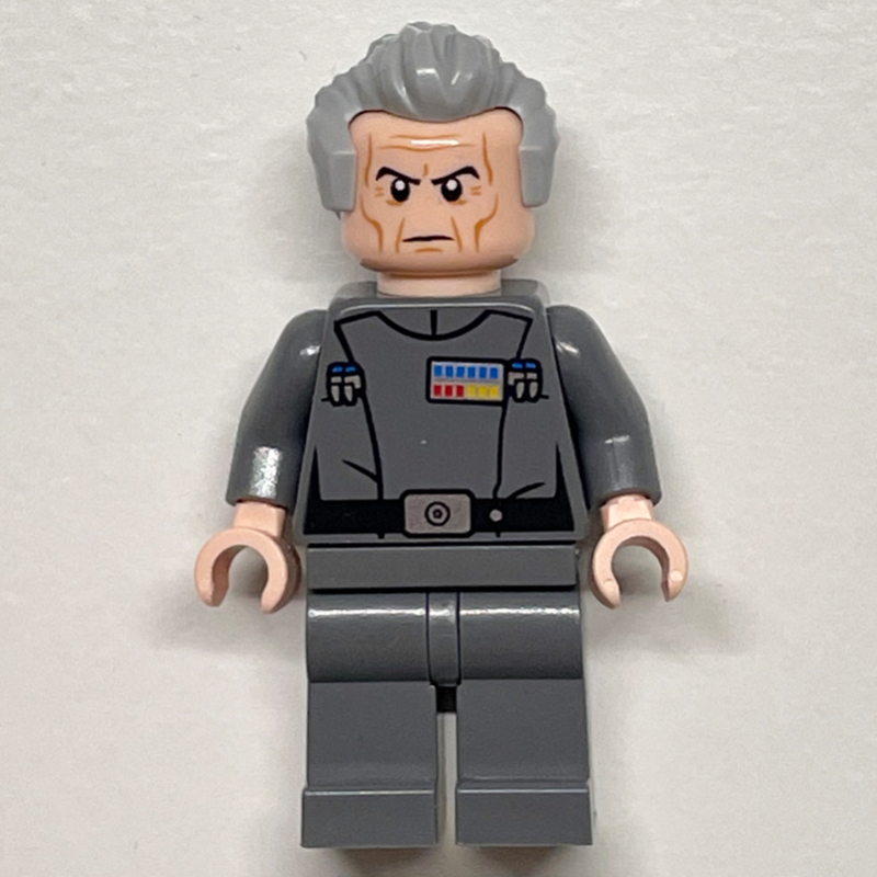 LEGO Grand Moff Wilhuff Tarkin, Dark Bluish Gray, Ruffled Hair (fig-002518)