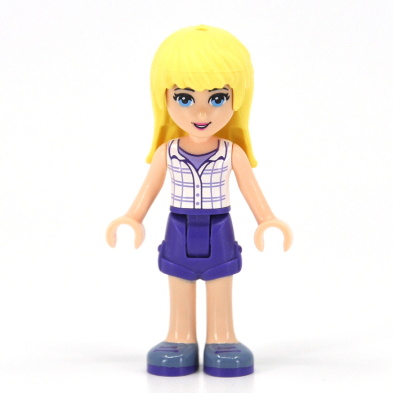 LEGO Stephanie - White Plaid Top, Dark Purple Skirt (fig-002580)