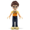 Daniel - Orange Shirt, Dark BLue Trousers