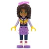 Andrea - Bright Light Orange Ski Vest, Medium Lavender Skirt, Glasses