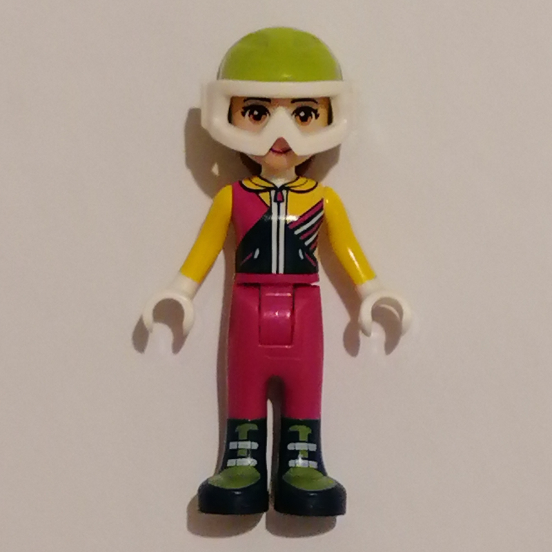 LEGO Olivia - Bright Light Orange Ski Vest, Magenta Trousers (fig-002612)
