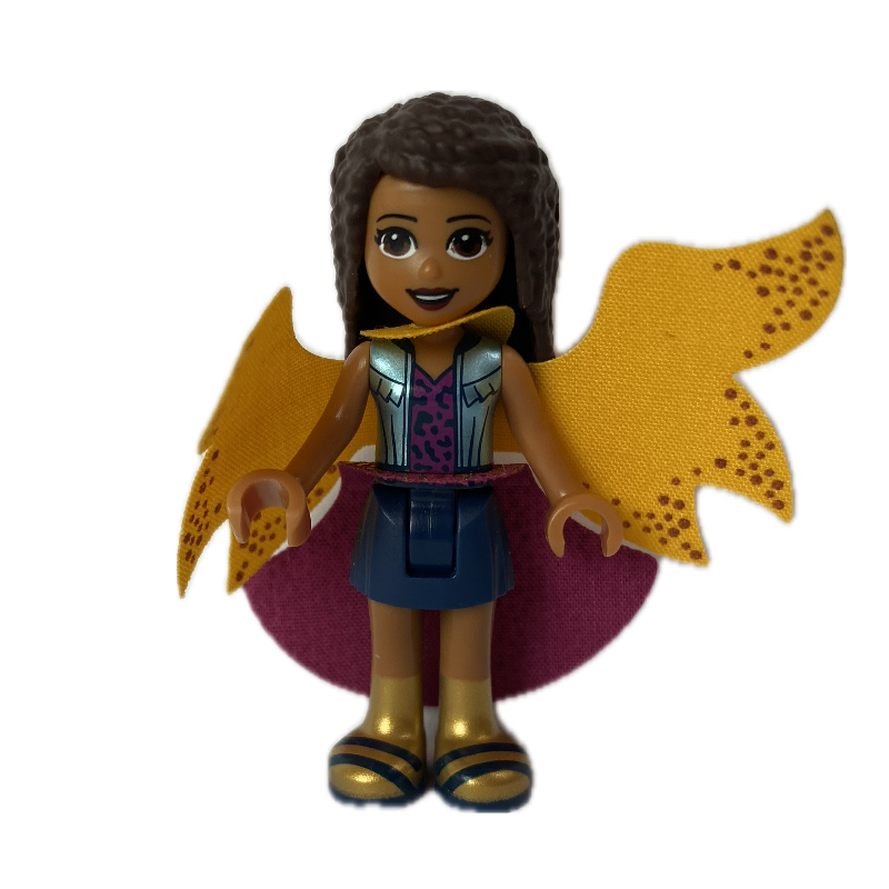 LEGO Andrea - Medium Blue Jacket, Dark Blue Skirt, Cape (fig-002620)