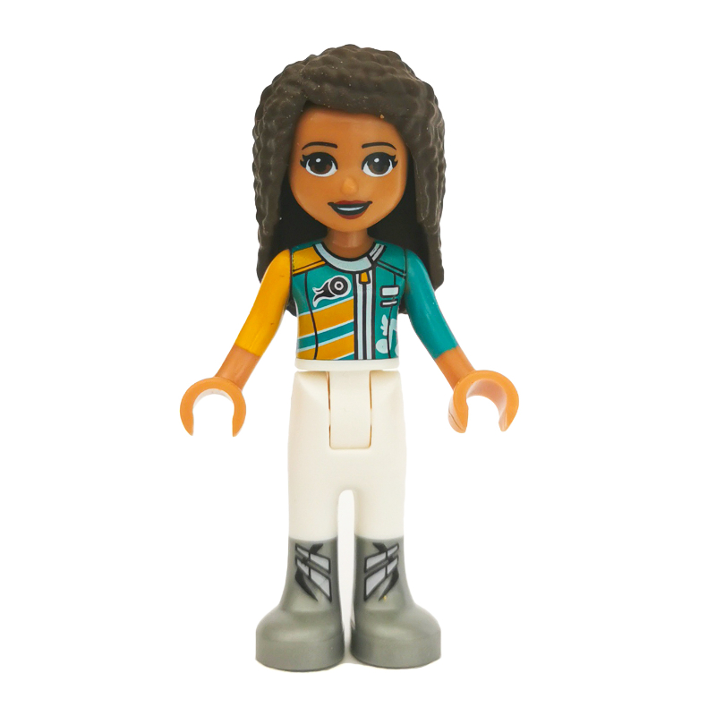 LEGO Andrea - Orange/Azure/White Race Suit (fig-002625)