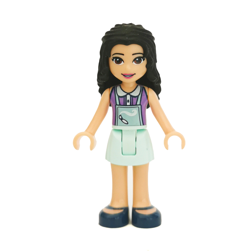 LEGO Emma - Medium lavender Top, Light Aqua Apron (fig-002627)