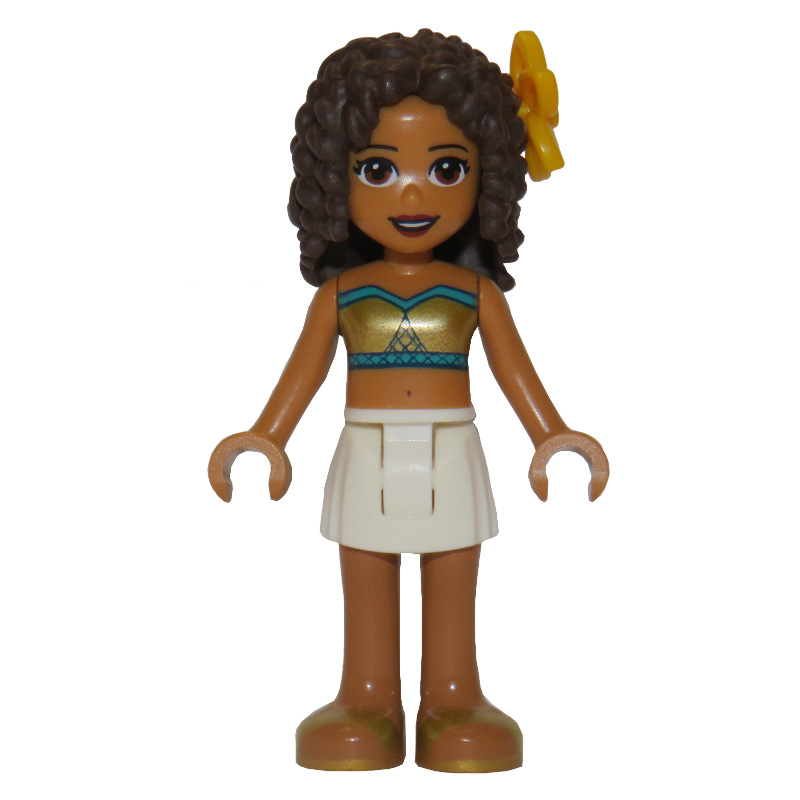 LEGO Andrea - Pearl Gold Bikini, White Skirt, Flower (fig-002644)