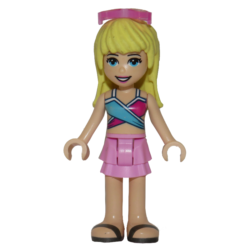 LEGO Stephanie - Medium Blue/Dark Purple Bikini, Bright Pink Skirt (fig-002645)
