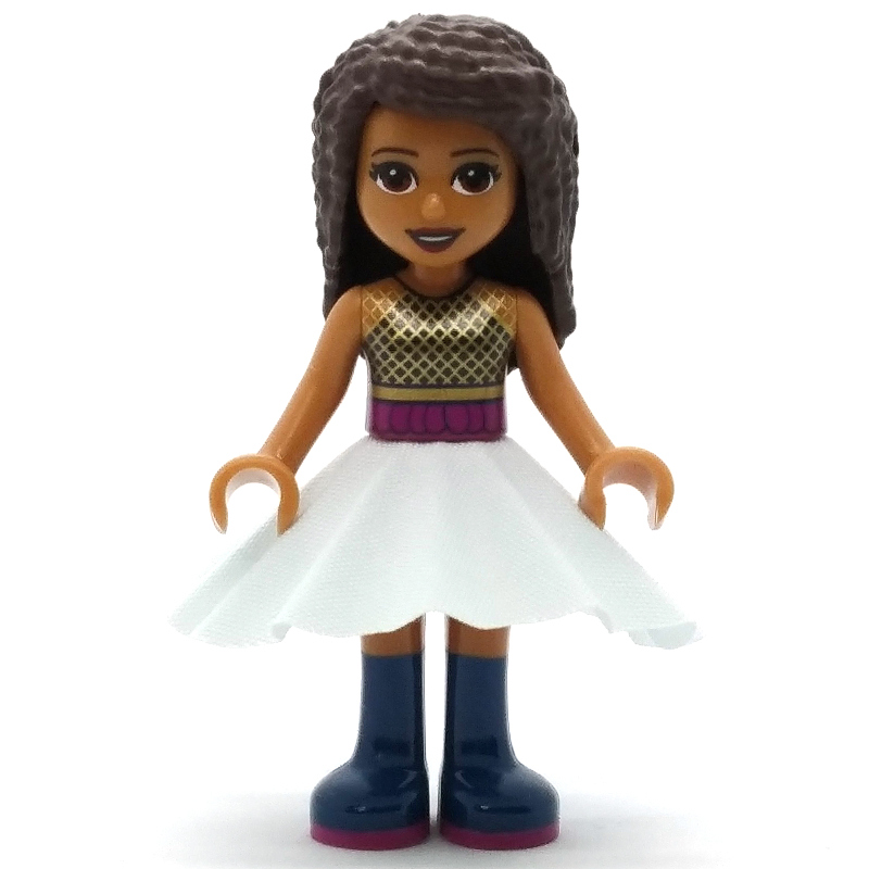 LEGO Andrea - Black Top, Magenta/Light Aqua Skirt (fig-002646)