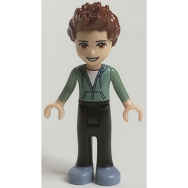 LEGO Ethan - Sand Green Hoodie, Black Trousers, Open Mouth (fig-002653)