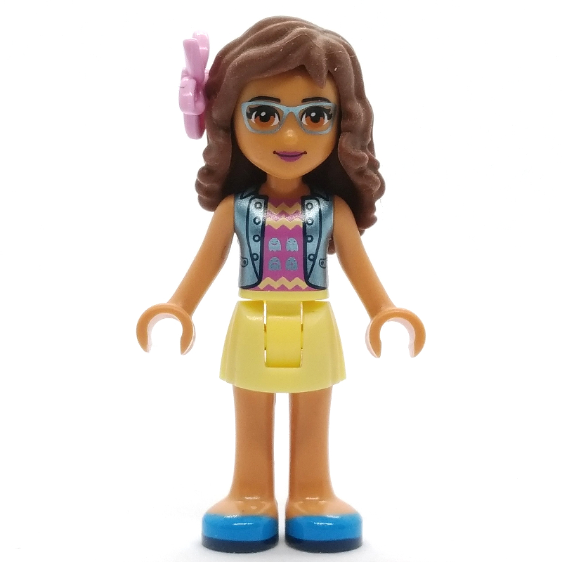 LEGO Olivia - Medium Blue Jacket, Bright Light Yellow Skirt, Flower (fig-002654)