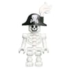 Skeleton, Standard Face, Bicorne Hat with Skull and Crossbones and White Plume