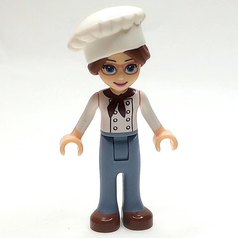 LEGO Lillie - White Jacket, Sand Blue Trousers, Chef's Hat (fig-002662)
