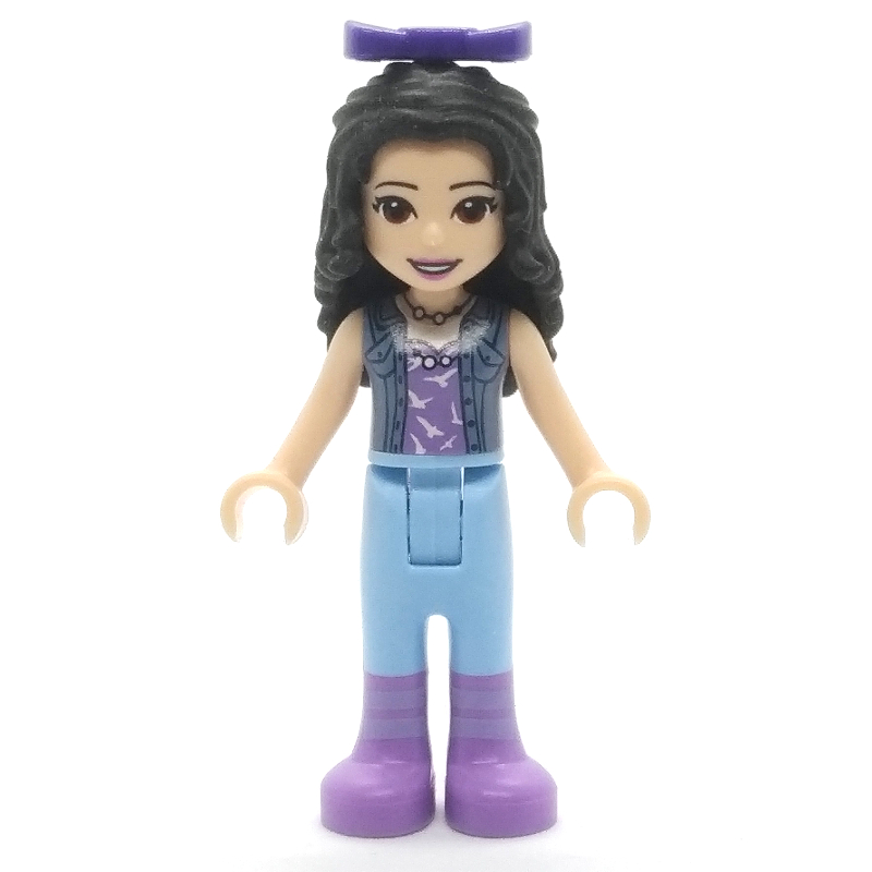 LEGO Emma - Sand Blue Jacket, Bright Light Trousers, Bow (fig-002666)