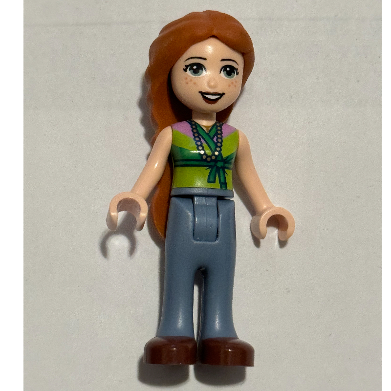LEGO Ann - Green/Lime Vest, Sand Blue Trousers (fig-002669)