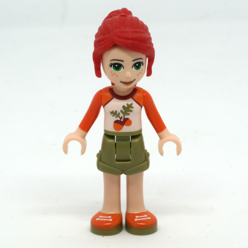 LEGO Mia - White/Orange Top, Olive Green Skirt (fig-002670)