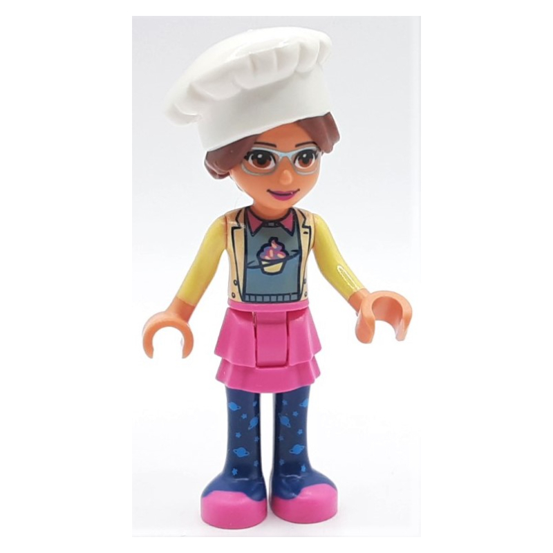 LEGO Olivia - Bright Light Yellow Jacket, Dark Pink Skirt, Chef's Hat (fig-002671)