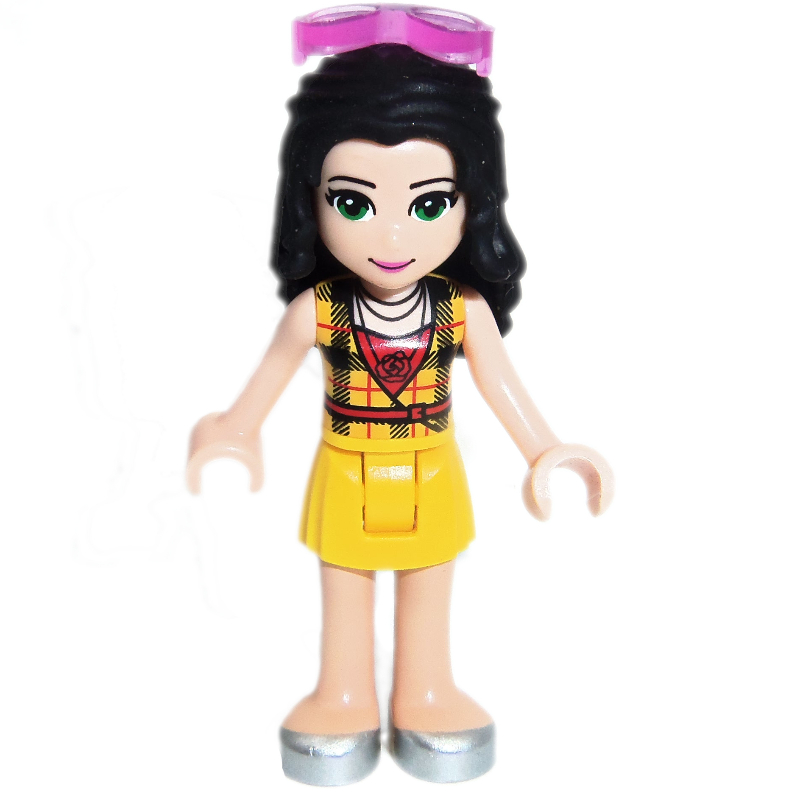 LEGO Vicky - Yellow Plaid Shirt, Yellow Skirt, Glasses (fig-002679)