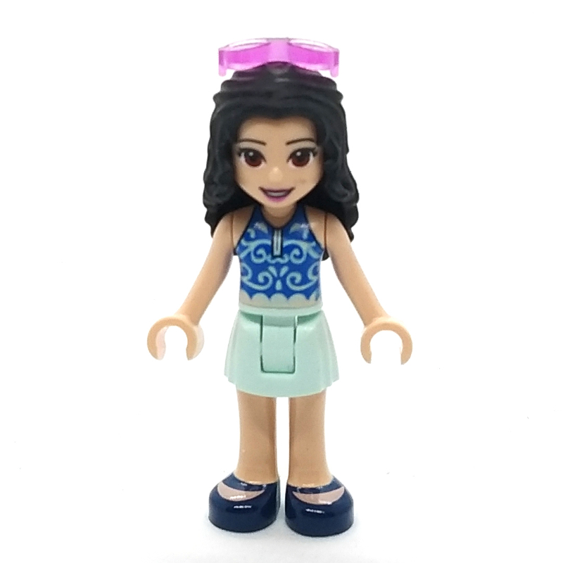 LEGO Emma - Dark Blue Top, Light Aqua Skirt, Glasses (fig-002718)