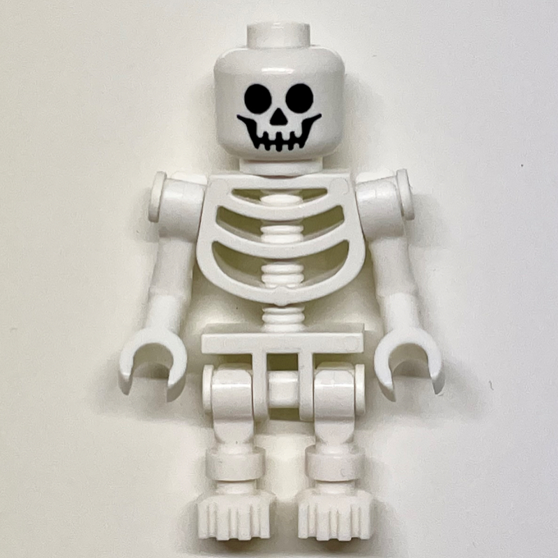 LEGO Skeleton, Standard Face, Bent Arms, Vertical Hand Clips, 60115 Torso (fig-002892)