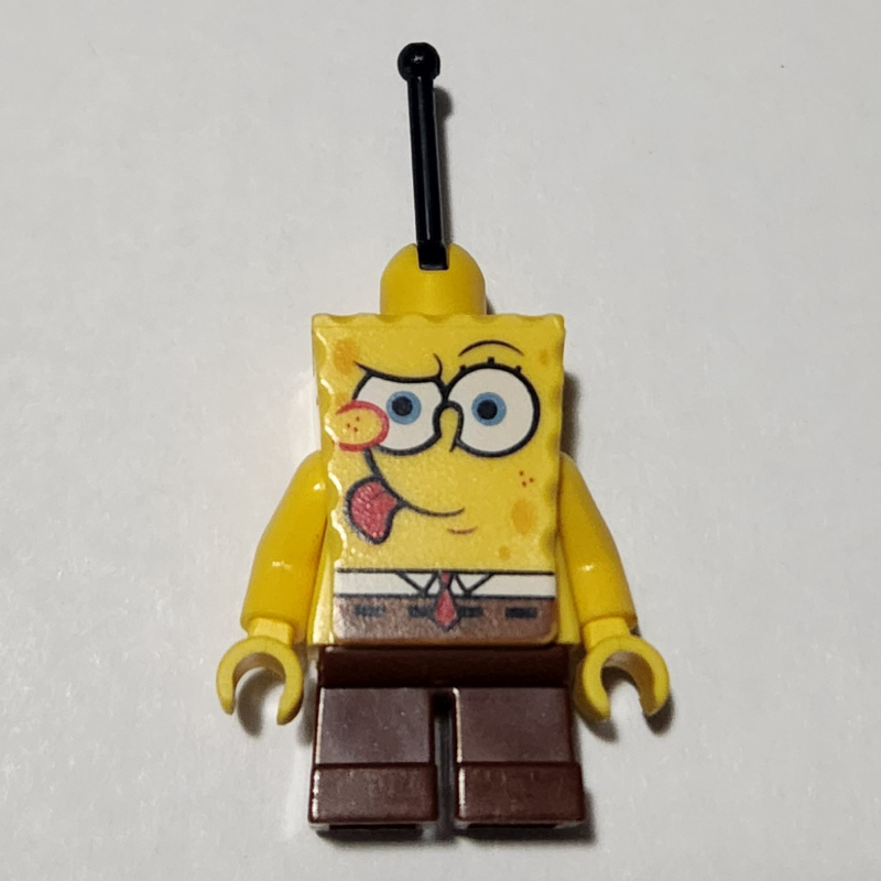 LEGO SpongeBob Squarepants with Tongue Sticking Out and Lever on Head (fig-003266)