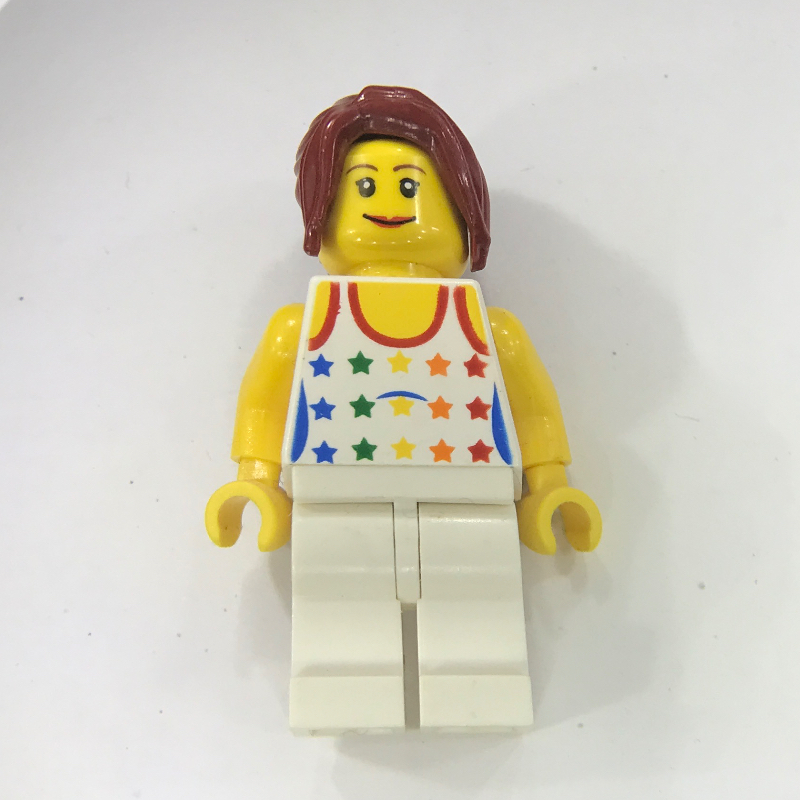 LEGO Female with Rainbow Stars on Tank Top and White Legs (fig-003387)