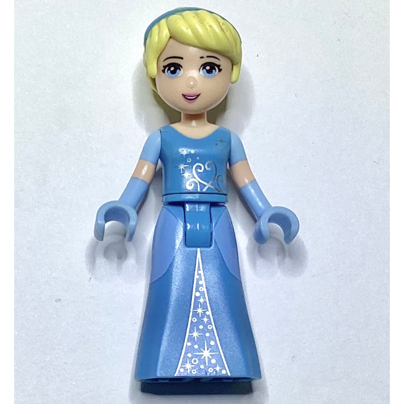 LEGO Cinderella - Medium Blue Dress, Bright Light Blue Gloves, Hair Band (fig-003494)