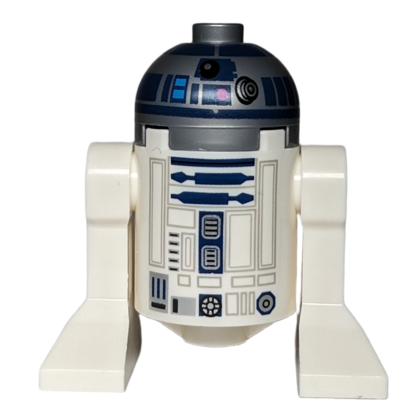 LEGO Astromech Droid, R2-D2, Flat Silver Dome, Dark Blue Print with Dark Pink Dots (fig-003503)