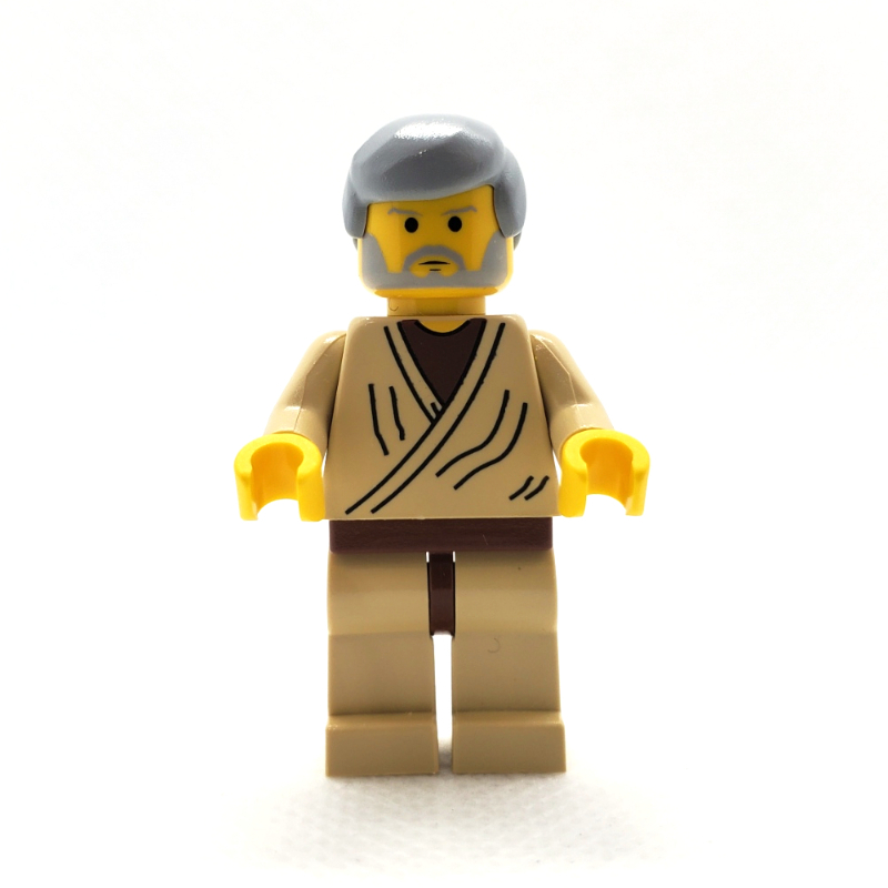 LEGO Obi-Wan Kenobi, Old, Yellow Skin, Light Bluish Gray Hair (3626b Head) (fig-003532)
