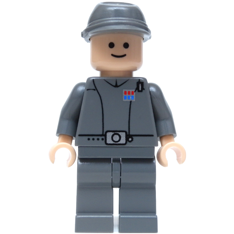 LEGO Imperial Officer / Captain / Commandant / Commander, Dark Bluish Gray Uniform, Cavalry Cap, Black Eyes (fig-003546)