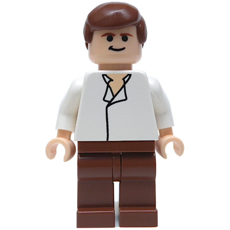 LEGO Han Solo, White Shirt, Reddish Brown Legs, Black Eyes (fig-003550)