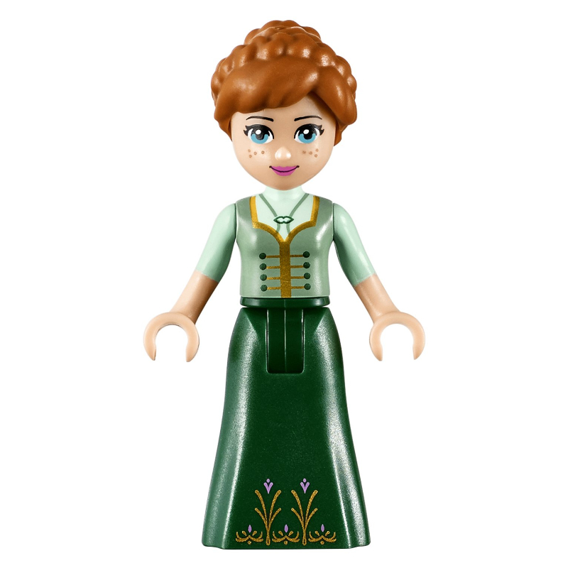 LEGO Anna - Sand Green and Dark Green Dress, Open Mouth (fig-003580)