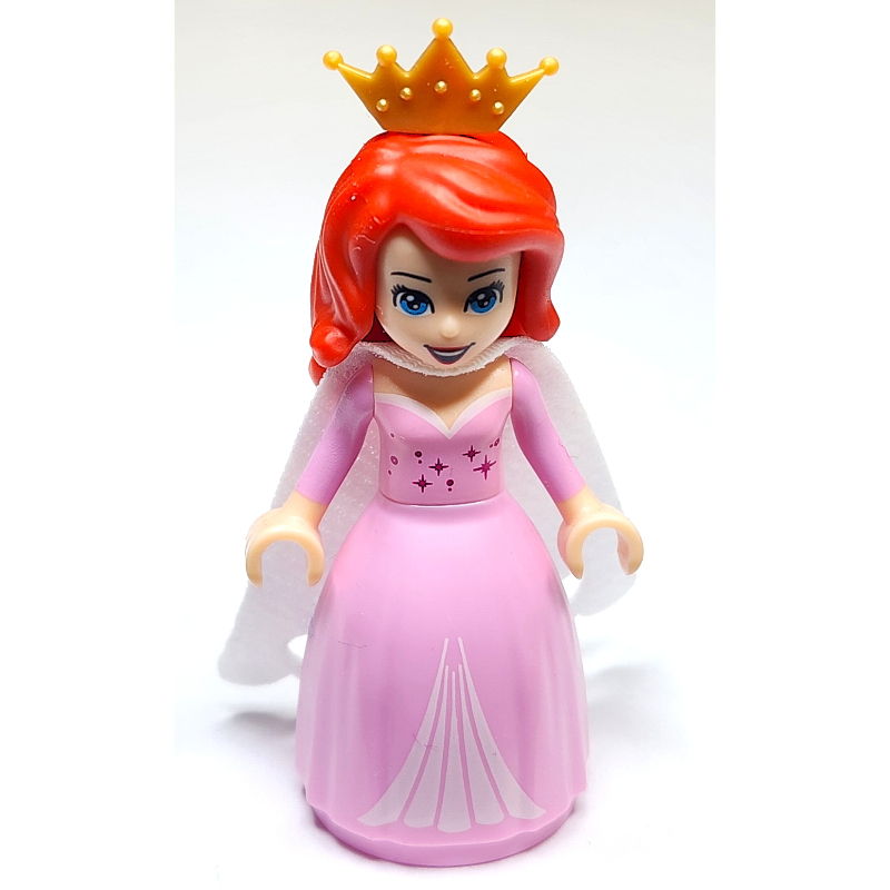 LEGO Ariel - Human Form, Bright Pink Gown, White Cape (fig-003588)