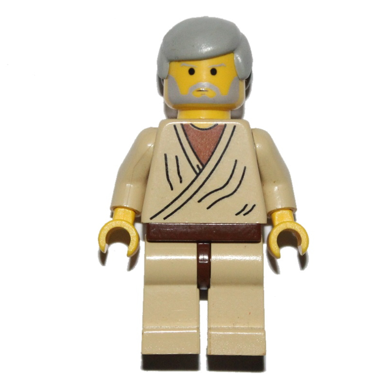 LEGO Obi-Wan Kenobi, Old, Yellow Skin, Light Gray Hair (fig-003618)