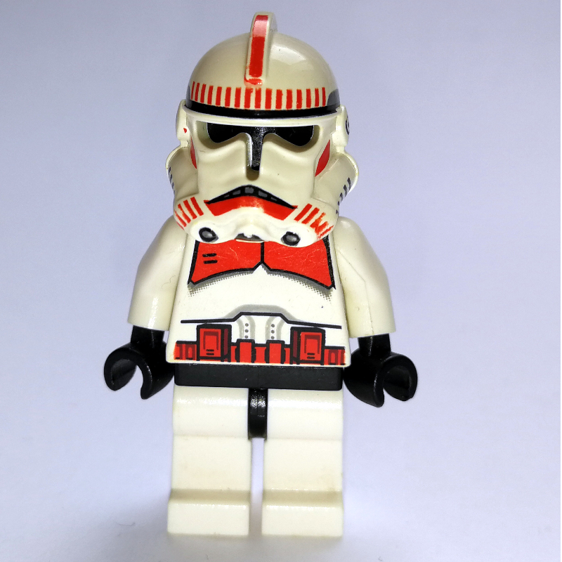 LEGO Clone Shock Trooper, Red Markings, Plain Black Head, Black Hips (fig-003671)