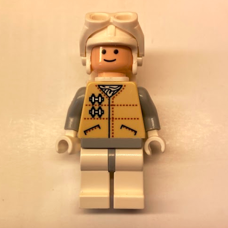 LEGO Rebel Trooper in Hoth Uniform, White Hat, Tan Jacket (30170 Goggles) (fig-003677)