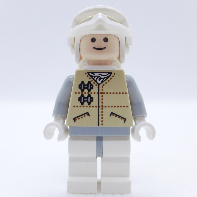 LEGO Rebel Trooper in Hoth Uniform, White Hat, Tan Jacket (46304 Goggles) (fig-003725)