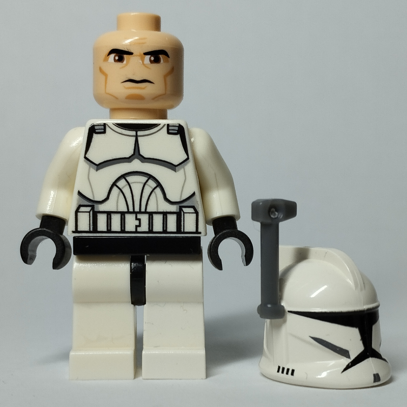 LEGO Clone Trooper, Phase I Armor, Brown Eyes, Dark Bluish Gray Rangefinder (fig-003738)