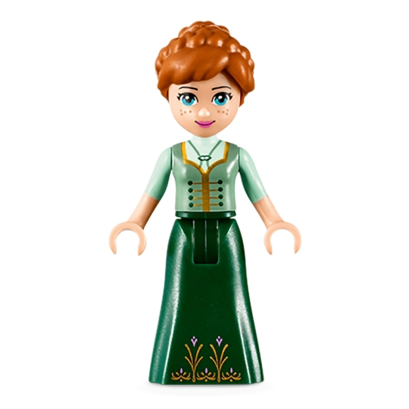 LEGO Anna - Sand Green and Dark Green Dress, Closed Mouth (fig-003751)