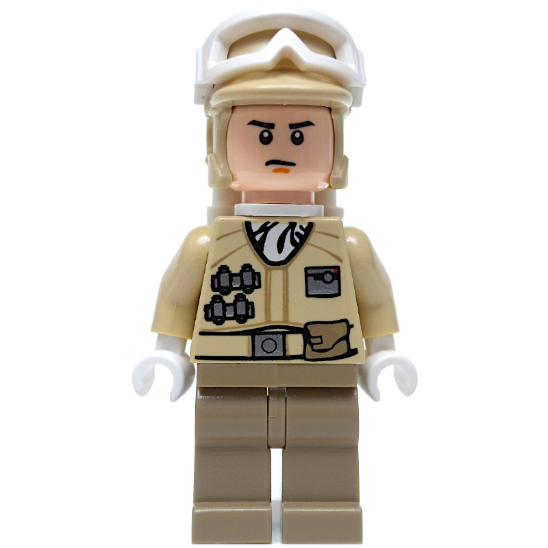 LEGO Rebel Trooper in Hoth Uniform, Tan Hat, Orange Chin Line (fig-003809)