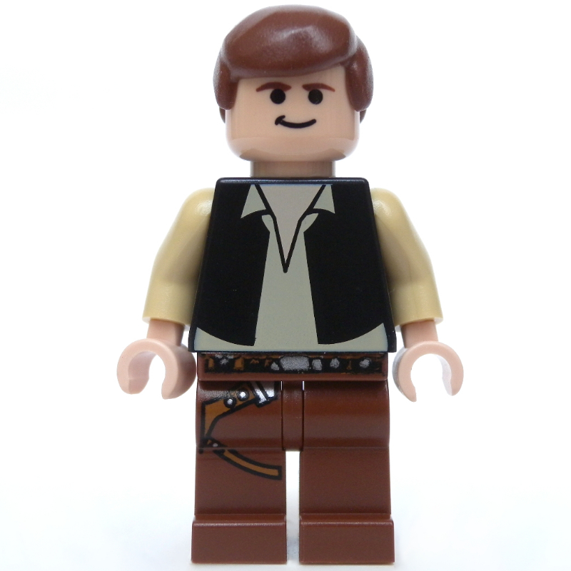 LEGO Han Solo, Black Vest, Reddish Brown Legs, Black Eyes (fig-003817)