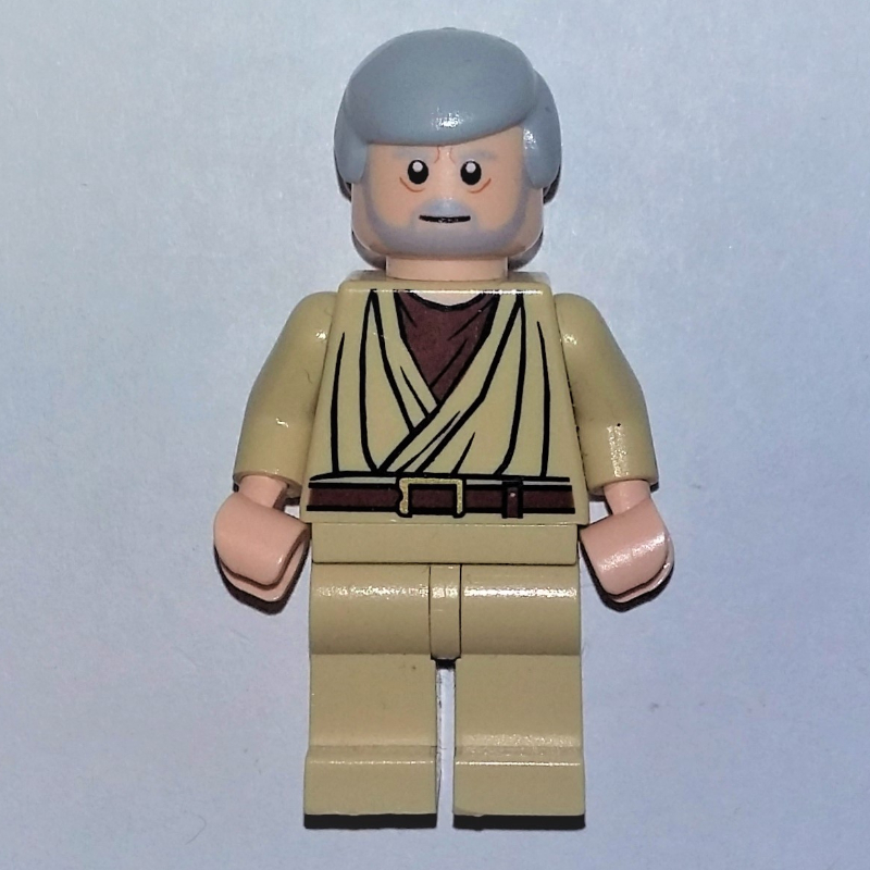 LEGO Obi-Wan Kenobi, Old, Tan Robes, Hair, White Pupils, Gray Beard, 3626bpr0638 (fig-003832)