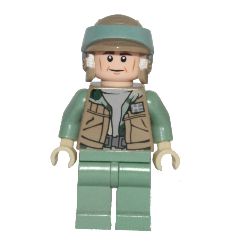 LEGO Rebel Trooper in Endor Uniform, Sand Green Legs, Dark Tan Vest, Cheek Lines (fig-003861)
