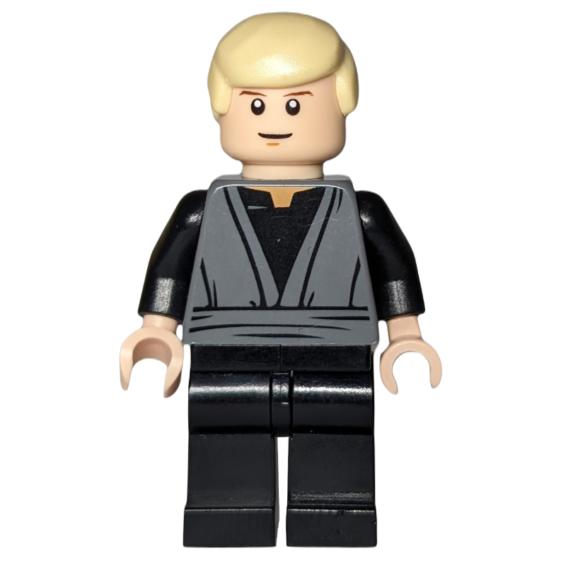 LEGO Luke Skywalker, Dark Bluish Gray Robes, Tan Hair, Single Sided Head (fig-003887)