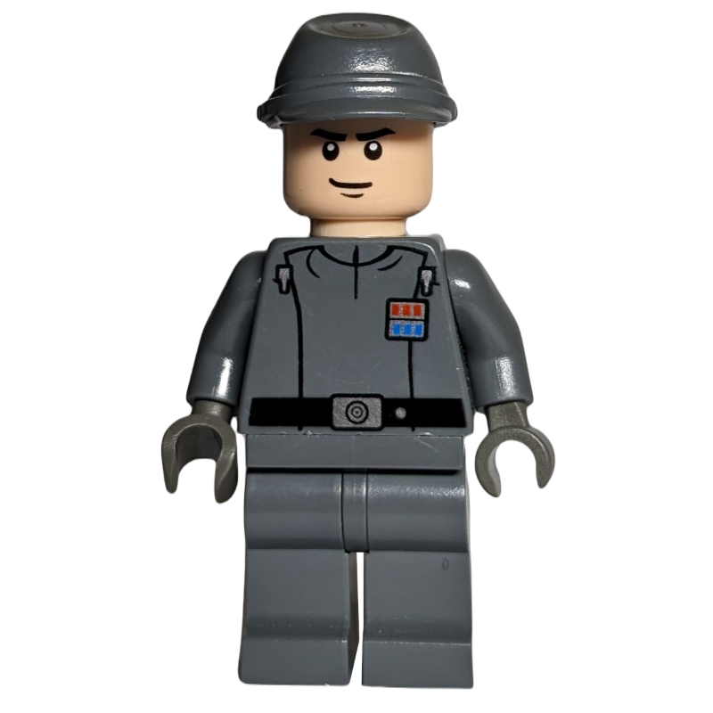 LEGO Imperial Officer / Captain / Commandant / Commander, Dark Bluish Gray Uniform, Cavalry Cap, Black Hands (fig-003896)