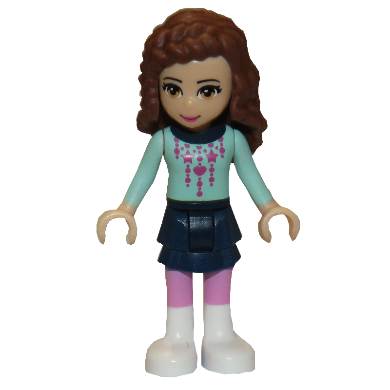 LEGO Olivia - Light Aqua Christmas Sweater, Dark Blue Skirt (fig-003928)