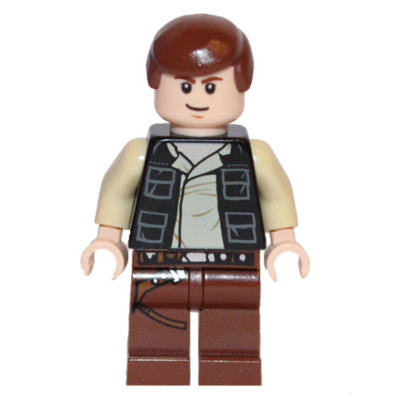 LEGO Han Solo, Black Vest, Reddish Brown Legs, White Pupils (fig-003943)