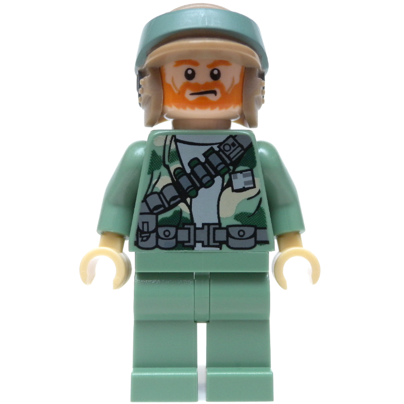 LEGO Rebel Trooper in Endor Uniform, Sand Green Legs, Dark Orange Beard (fig-003944)