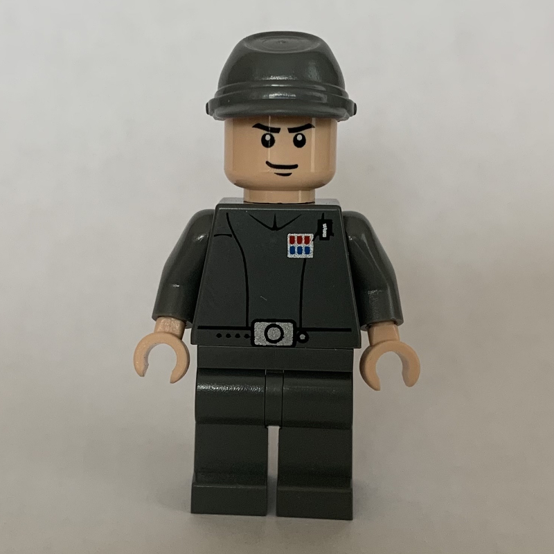 LEGO Imperial Officer / Captain / Commandant / Commander, Dark Bluish Gray Uniform, Cavalry Cap, Light Nougat Hands (fig-003948)